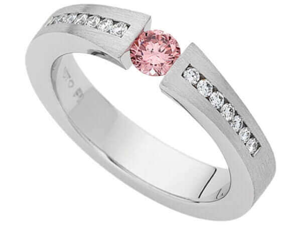 Tension Set Argyle Pink Round Diamond C910