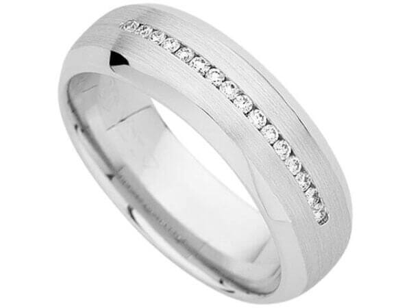 Half Round Channel Set Diamonds Ring C913A