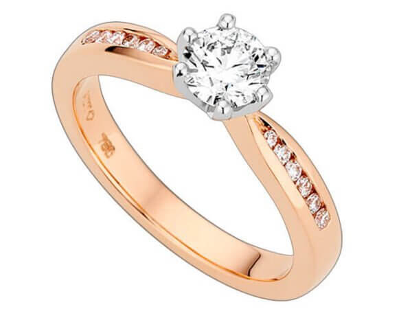 MDTdesign Signature Rose Gold Round White & Pink Diamond Ring C997