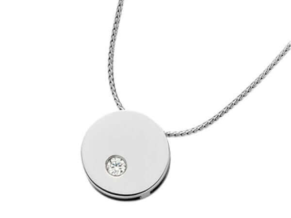 A Round Shaped Diamond Pendant C754 in white gold.