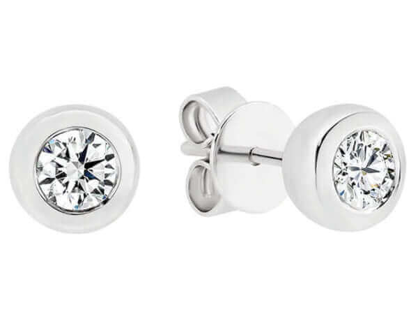 Bezel set stud diamond earrings C941-dia