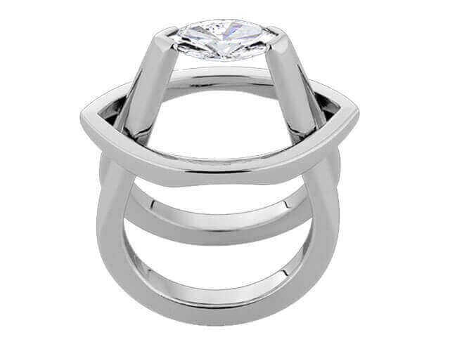 A Mati -2011 Award Winner - C4040 white gold ring with a diamond in the center, awarded as the 2011 Mati winner.