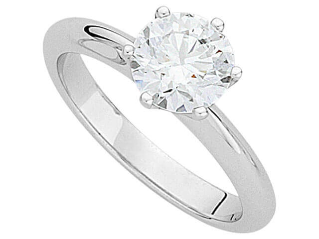 A Classic Round Solitaire Diamond Engagement Ring C691 with a round brilliant cut diamond.