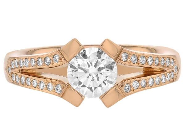 A stunning Split Band Diamond Tension Set Ring C1042 engagement ring featuring an oval cut diamond.