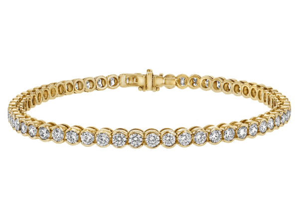 half bezel set diamond tennis bracelet c609