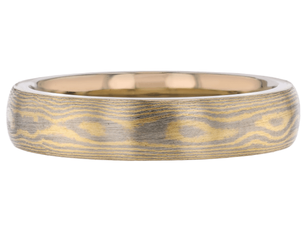 mokume gane wedding ring in 18ct white and yellow gold c701 4