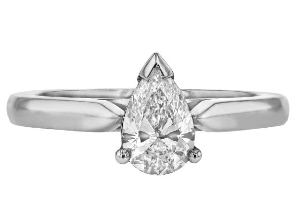 pear shape diamond solitaire engagement ring c363