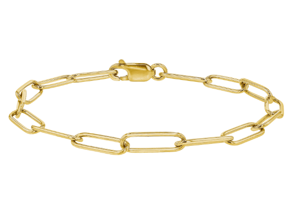 ladies oval link gold bracelet chain