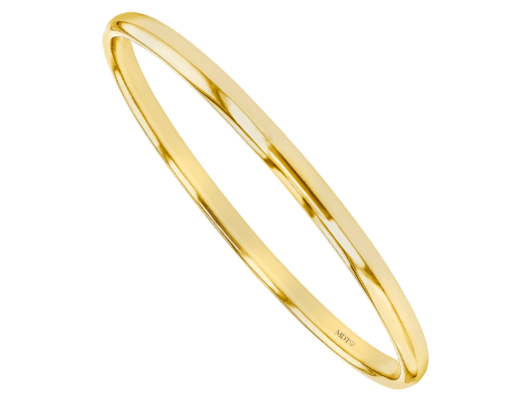 round polished solid gold bangle