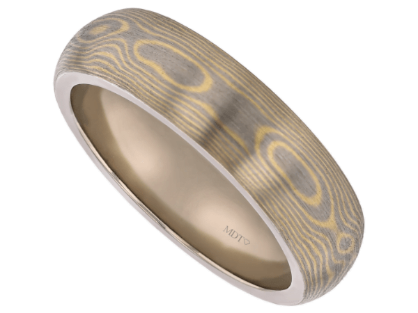 gold mokume gane ring for men c700 5