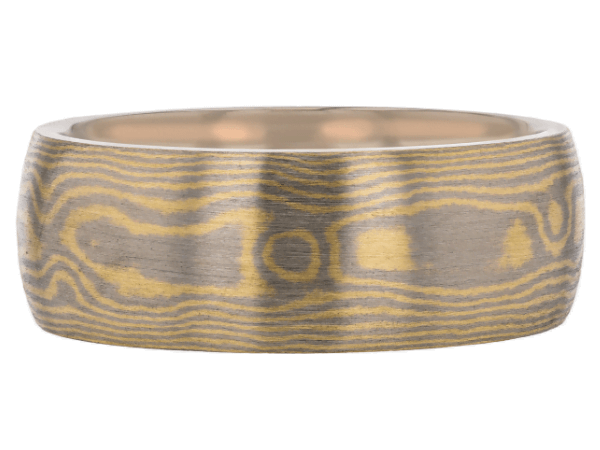 wide yellow and white gold mokume gane men’s ring c700 8