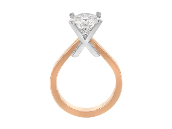 unique x diamond solitaire ring c261